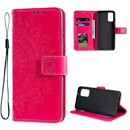 CoverKingz Klapphülle kompatibel mit Samsung Galaxy A33 5G - Schutzhülle mit Kartenfach zum aufklappen - Klapphandyhülle Case klappbar Motiv Mandala Pink