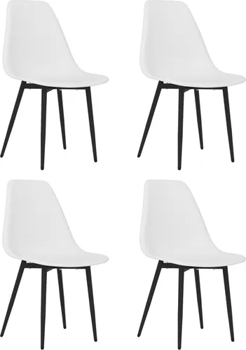 vidaXL Esszimmerstühle 4er Set Weiß PP von vidaXL