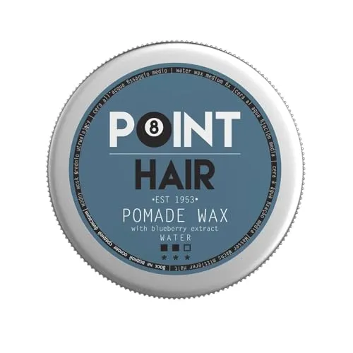 POINT HAIR Pomade Wax 100 ml - Haarstyling-Produkte mit mittlerem Halt und Glanzeffekt, perfekt für feines Haar. Angereichert mit Blaubeer-Extrakt für natürliche, elastische Stylings.