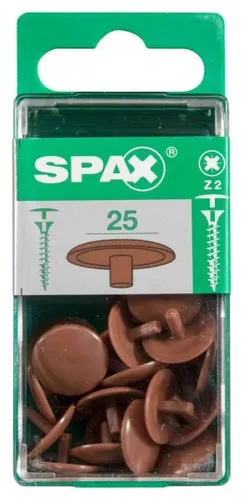 Spax Abdeckkappen rehbraun zum stecken - 25 Stk. Abdeckkappen
