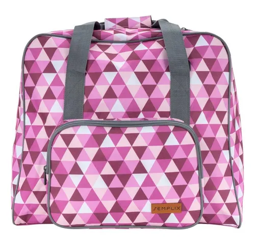 Semplix Nähmaschinentasche - Overlocktasche Diamond Design (beere/rosa) - Nähmaschinentaschen für Overlockmaschinen, stilvolles Diamond Design in beere/rosa, bietet sicheren Transport und viel Stauraum für Zubehör.