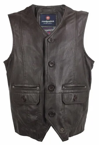 Redpoint Lederweste Dave redpoint - Herren Lederweste Lammnappa dunkelbraun