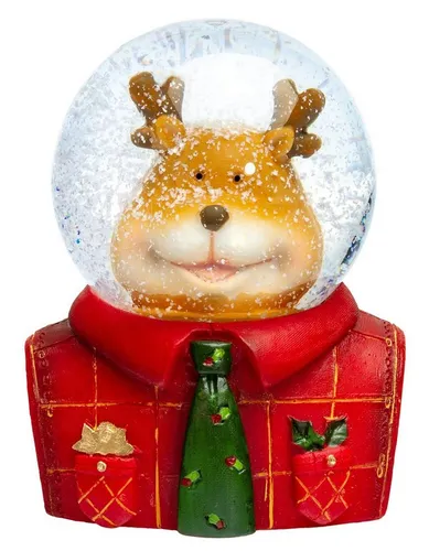 SIKORA Schneekugel SK15 Elch mit Krawatte D:5,5cm