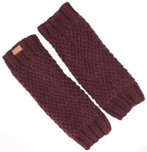 Guru-Shop Haussocken Wollstulpen mit Perlmuster, Strickstulpen aus..