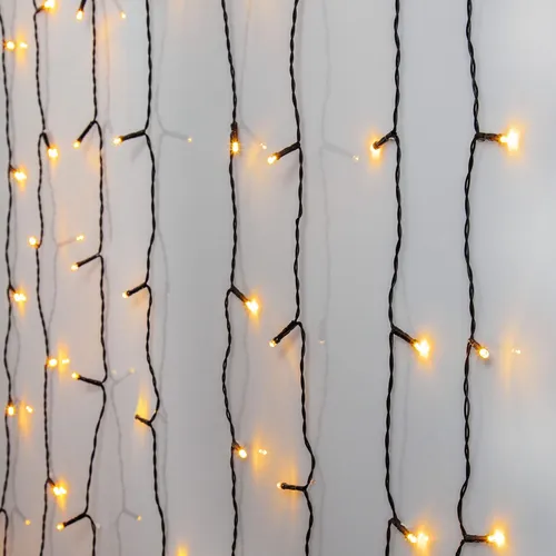 Star LED-Lichtervorhang Golden Warm White 1,3x2 m Trading, Lichter-Kette schwarz