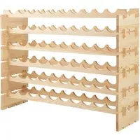 Costway Weinregal Holz Stapelbar für 60 Flaschen - Praktisches 60 Flaschen Weinregal aus Waldkiefer, stapelbar und stabil. Ideal zur stilvollen Lagerung und Präsentation Ihrer Weinsammlung. Maße: 101 x 29 x 73 cm.