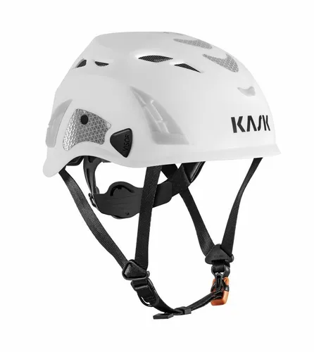 KASK Industrieschutzhelm SUPERPLASMA AQ HI VIZ weiss - Schutzhelm für maximale Sichtbarkeit und Sicherheit, ideal für Bau- und Industrieeinsätze, mit strapazierfähigem und leichtem Design.