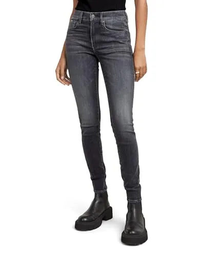 G-STAR Damen 3301 Skinny Jeans - Hochwertige Skinny Fit - Jeans, High Waist Schnitt für einen femininen Look, gefertigt aus komfortablem lederähnlichem Papiermaterial, ideal für trendbewusste Frauen.