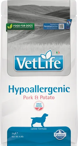 FARMINA VetLife Hypoallergenic Adult Pork 2 kg - Hundefutter für ausgewachsene Hunde, hypoallergen mit Süßkartoffel und Schweineprotein, ideal für empfindliche Hunde.