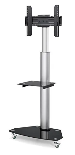 conecto® LM-FS01G Premium TV-Ständer für 37-70 Zoll Fernseher - Hochwertiger TV-Ständer für Flachbildschirme, höhenverstellbar von 120-180 cm, belastbar bis 40 kg. Ideal für ein modernes Wohnzimmer mit schickem Design und 360° beweglichen Rollen.