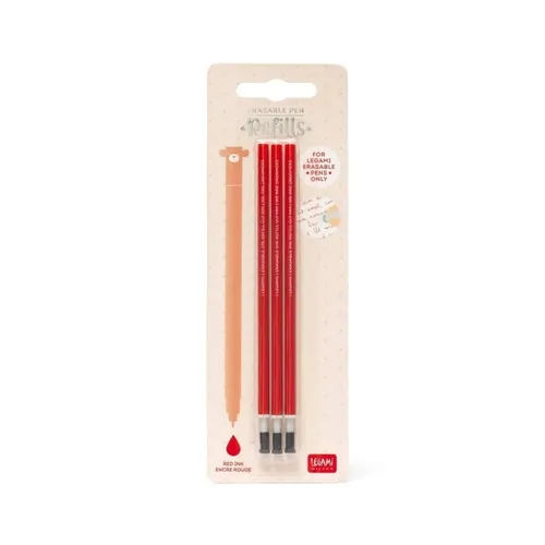 Legami Ersatzminen (3 Stück) für löschbaren Gelstift - rot