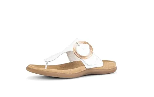 Gabor Damen Pantoletten - Best Fitting Schlupfschuhe in Weiß - Slides für Damen mit optimalem Tragekomfort dank Best Fitting und hochwertigem Lederinnenmaterial, ideal für warme Sommertage.