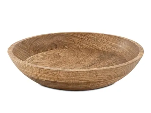 Amago home Dekoschale Holzschale rund H6cm modern schlicht Mangoholz massiv Größe ø 25 cm