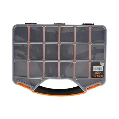Velleman OMR13 Sortimentskasten - Kleinteilemagazine & Stapelboxen: Mit 18 Fächern und transparentem Deckel ideal zur Aufbewahrung von Kleinteilen, Bastelzubehör und mehr – stets griffbereit!