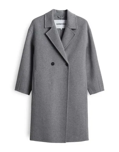 someday Damen Mantel VALMERA | Exklusiver Wollmantel in ashy Grey Melange - Funktionsjacken mit hochwertiger Webware, ideal für einen casual Look. Der lockere Schnitt bietet Komfort und Stil für moderne Frauen.