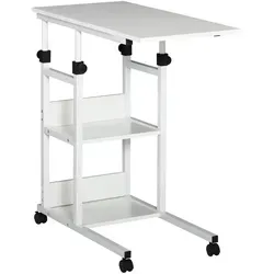 HOMCOM Beistelltisch - Höhenverstellbarer Laptoptisch - Moderne Couchtische mit höhenverstellbarem Design, ideal für Esszimmer und Wohnzimmer, bietet Flexibilität und Stauraum auf kompakten 80x40 cm.