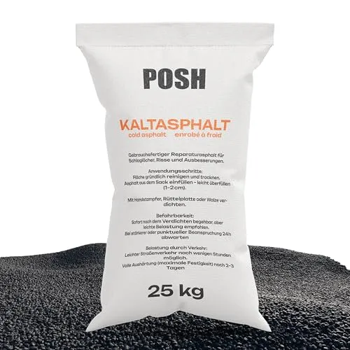 Kaltasphalt 25kg Reparaturasphalt Bitumenmasse Bitumen Asphaltreparatur Asphalt Kaltmischgut 0-8mm