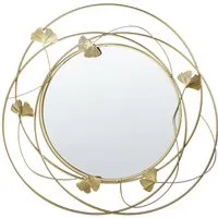 Beliani Wandspiegel Gold, Rund 47x45 cm in gold von Beliani