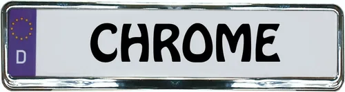 Produktbild Design Kennzeichenrahmen Chrome  2 Stück 10% Rabatt  Auto Nummernschild Halter