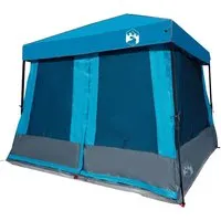 vidaXL Camping-Zelt-Set mit Dach, Blau, 2-teilig - Praktisches 2-teiliges Camping-Zelt-Set aus leichtem Taffeta, ideal für Sommerabenteuer. Robust und einfach aufzubauen, bietet es optimalen Schutz und Komfort für Outdoor-Enthusiasten.
