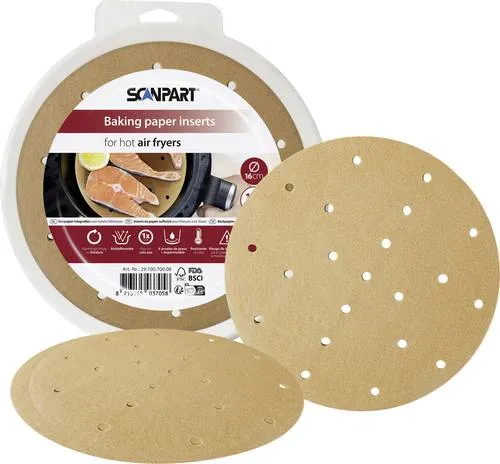 ScanPart 2910070008 Heißluftfritteusenpapier perf. Ø 16cm in braun von SCANPART
