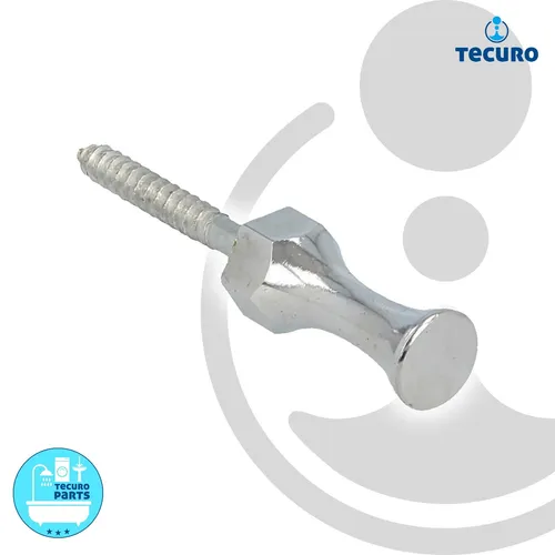 tecuro Handtuchhaken 1-fach, messing verchromt - mit Schraube