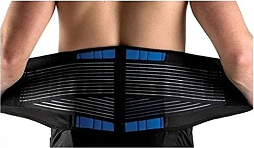 SUAVER Deluxe Neoprene Doppelriemen Rückenbandage Verstellbarer Taillen Trimmer Gürtel,Lendenwirbelstütze Bauch Bandage Linderung bei Ischias für Herren und Damen(Schwarz,XXXL / 44-50