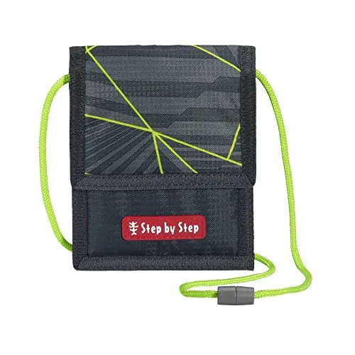 Step by Step Brustbeutel Dark Cat Chiko - Praktischer Schulgeldbeutel mit Sichtfenster, Münzfach und Schlüsselbefestigung, ideal für Schule und Freizeit