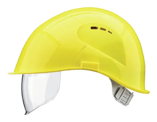 Voss-Helme Schutzhelm VisorLight, schwefelgelb - Schutzhelme mit integrierter LED-Beleuchtung für optimale Sichtbarkeit und Sicherheit bei der Arbeit, ideal für Bau und Industrie.