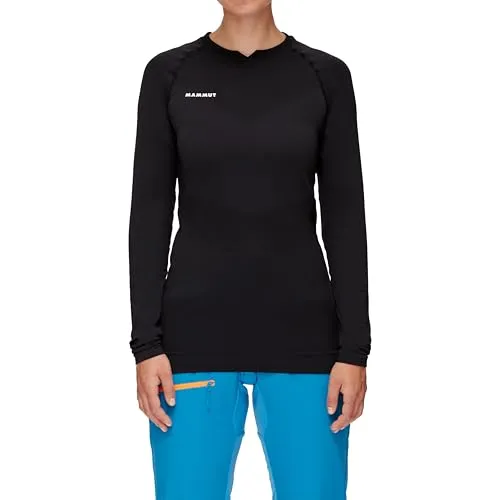 Mammut Trift Longsleeve Damen, schwarz, S - Damen Midlayer für Skitouren und Freeskiing, aus Merinowolle-Polyamid-Gemisch für optimale Wärme und Feuchtigkeitsmanagement, nahtlos für höchsten Komfort.