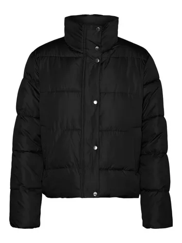 VERO MODA Damen Vmmaggy Short Jacket Ga Boo Steppjacke, Schwarz, M - Stylische Steppjacke ohne Ärmel von VERO MODA, ideal für frische Tage. Mit Reißverschluss und Stehkragen für einen modernen Look.