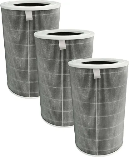 vhbw 3x Aktivkohlefilter Ersatz für Xiaomi 6934177743672, M15R-FLP-GL für Luftreiniger - H12 Luftfilter Grau Weiß