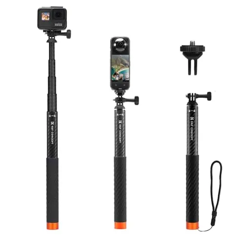 K&F CONCEPT 127cm Selfie Stick, Unsichtbarer Selfiestick für Action 5 Pro