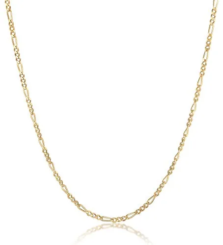 Kuzzoi Exklusive Herren Halskette goldfarben mit Figaro Glieder - Ketten für Herren: Robuste, vergoldete Figarokette aus 925er Sterling Silber, ideal für Anhänger und angenehm zu tragen. Perfekte Geschenkidee für Männer.