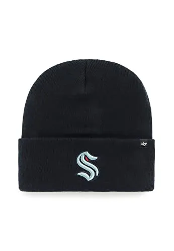 '47 Brand NHL Seattle Kraken Wollmütze Haymaker Navy Knit Beanie Hat - Sportfan Skullies & Beanies, offizielle NHL Lizenzware mit gesticktem Logo, ideal für Fans der Seattle Kraken und perfekt für kalte Tage.