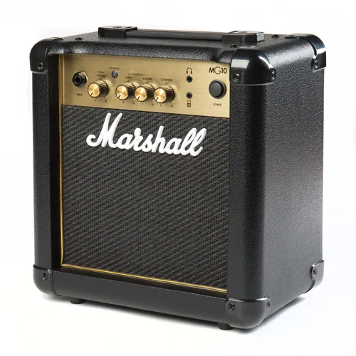 Marshall MG10G E-Gitarren Combo - Verstärker mit 10 Watt Leistung, ideal für Einsteiger. Bietet Clean & Overdrive Kanäle sowie Contour-Klangregelung für vielseitigen Sound.