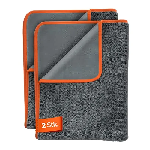 ADBL Twisted Towel Trockentuch 620GSM (2 Stk.) - Ideal für die großflächigen Trocknung von Lackoberflächen - extrem saugstarkes & fusselfreies Mikrofasertuch für die Auto & Motorrad Pflege | 70x90cm