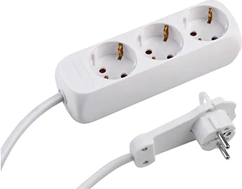 Meister 7430170 Steckdosenleiste 3-fach - Steckdosenleiste mit extraflachem Stecker und 1,4 m Kabel, ideal für platzsparende Montage an der Wand. Perfekt für Zuhause und Büro.