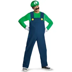 Disguise Luigi Deluxe Kostüm - Kostüm für Super Mario Fans, Größe L/XL, aus 100% Polyester, ideal für Karneval und Mottopartys.