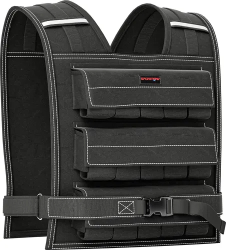 SPORTNOW verstellbare Gewichtsweste 15kg - Sonstige Reitausrüstung mit herausnehmbaren Gewichten für individuelles Training, reflektierende Streifen für erhöhte Sichtbarkeit und Komfort durch gleichmäßige Gewichtsverteilung.