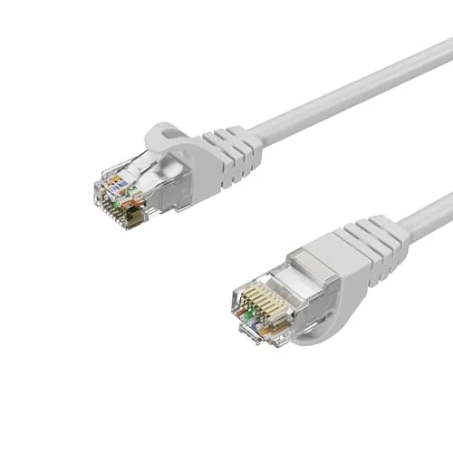 Kabelbude.eu Netzwerkkabel Ethernet LAN Patchkabel RJ45 S/FTP PIMF Cat 7 Halogenfrei - 7,50m - Weiß