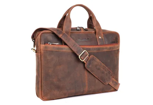 Benthill Aktentasche Echt Leder Laptoptasche Büro Tasche Umhängetasche Schultertasche, Schultergurt / Umhängegurt Reißverschlussfach