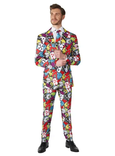 SuitMeister Partyanzug Casino Icons in rot von Suitmeister