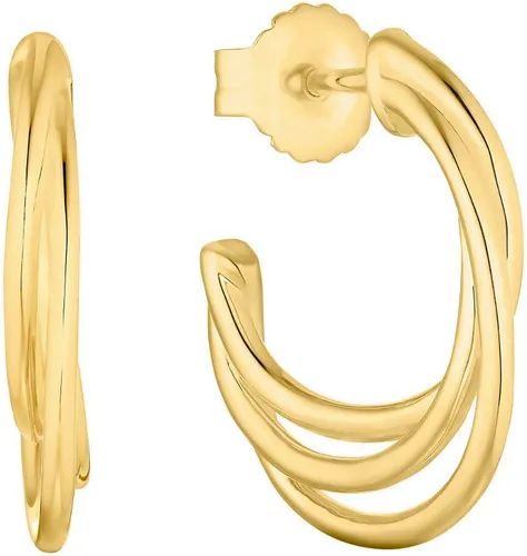 s.Oliver Creolen 925 Sterling Silber Damen Ohrschmuck, 1,8 cm, Gold - Ohrringe für Damen aus hochwertigem 925 Sterling Silber, mit funkelnder Oberfläche und in stilvoller Geschenkbox – das perfekte Accessoire für jeden Anlass.