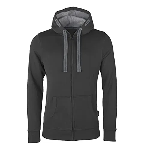 HRM Herren Jas M Kapuzenpullover, Dunkelgrau, S - Kapuzenpullover für Herren aus weichem Mischgewebe, ideal für Textil-Veredelung. Langlebig und perfekt für Outdoor-Aktivitäten bei Kälte & Wind.