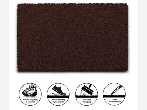 Kokosmatte Filzmatte Braun – Fußabtreter für jeden Eingang - Hochwertige Kokosmatte in Braun, ideal zur Unterstützung der Fußreinigung. Mit einer Stärke von 24 mm und einer Größe von 100 x 150 cm ist sie perfekt für den täglichen Einsatz.