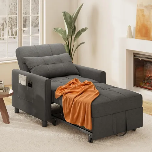 Xbro 3-in-1 Schlaferstuhl - Umwandelbares Sesselbett für kleine Wohnungen - Sofas & Couches: Verwandelt sich mühelos in Sessel, Liegestuhl und Bett. Ideal für kleine Räume mit verstellbarer Rückenlehne und praktischem Stauraum.