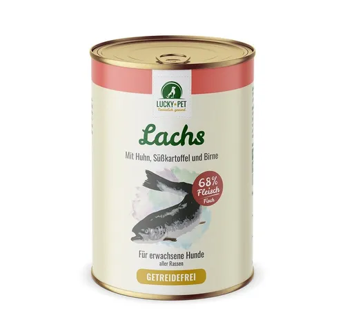 Lucky-Pet Lucky-Pet Lachs mit Huhn, Süßkartoffel und Birne, 400g, 68% Fleischanteil