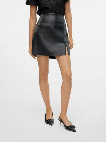 Vero Moda Lederimitatrock VMNELLY HR SHORT PL SKIRT NOOS schwarz S (36) - Modischer Kurzrock aus pflegeleichtem Lederimitat, ideal für trendbewusste Outfits. Hoch geschnitten und mit seitlichem Nahtreißverschluss für einen bequemen Sitz.