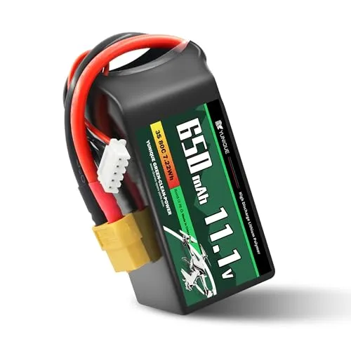 YUNIQUE GREEN-CLEAN-POWER Lipo Akku 3S 11.1V 650mAh 80C mit XT30 Stecker Silikonkabel Softcase 56x30x15mm 58g Hochleistungsakku RC Modelle